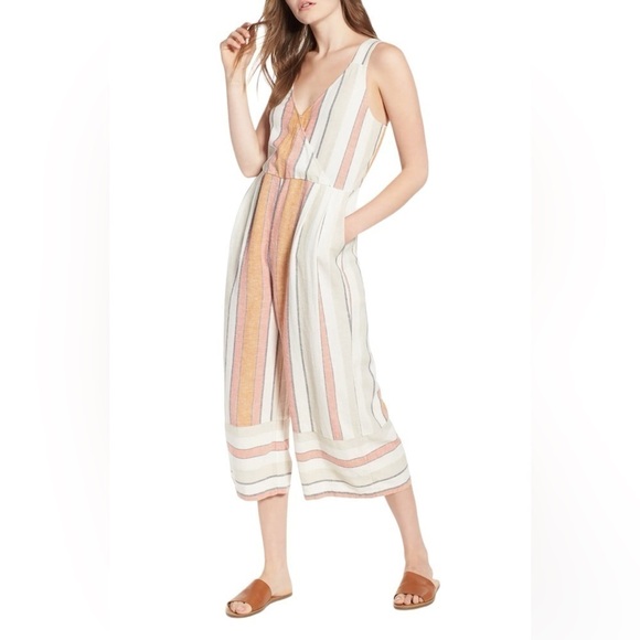 BP Stripe Surplice Boho Jumpsuit Size XXS - Picture 1 of 8
